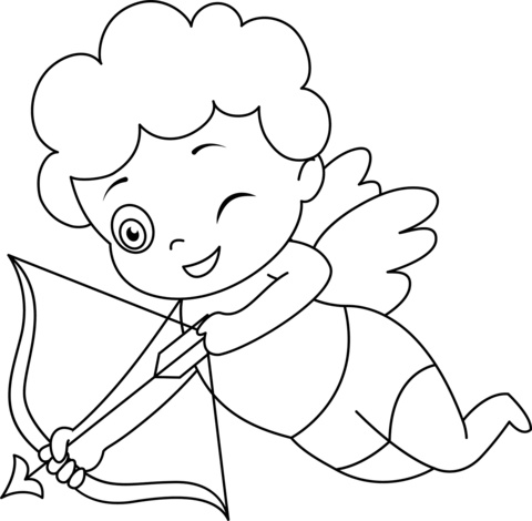 Cute Cupid Coloring Page